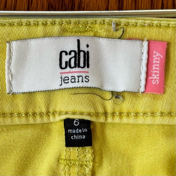 CABi #5084 citron yellow skinny jeans, size 6 - Picture 4 of 6